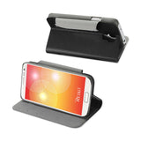 REIKO SAMSUNG GALAXY S4 FLIP FOLIO CARD HOLDER CASE WITH STAND IN BLACK