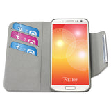 REIKO SAMSUNG GALAXY S4 FLIP FOLIO CARD HOLDER CASE WITH STAND IN BLACK