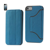 REIKO IPHONE SE/ 5S/ 5 FLIP FOLIO CASE WITH STAND IN BLUE