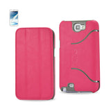 REIKO SAMSUNG GALAXY NOTE 2 FLIP FOLIO CASE WITH STAND IN HOT PINK