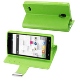 REIKO LG OPTIMUS L9 FLIP FOLIO CARD HOLDER CASE IN GREEN