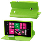 REIKO NOKIA LUMIA 521 FLIP FOLIO CARD HOLDER CASE IN GREEN