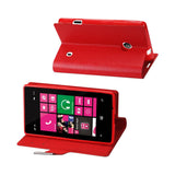 REIKO NOKIA LUMIA 521 FLIP FOLIO CARD HOLDER CASE IN RED
