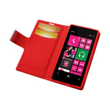 REIKO NOKIA LUMIA 521 FLIP FOLIO CARD HOLDER CASE IN RED