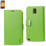 REIKO SAMSUNG GALAXY NOTE 3 FLIP FOLIO CARD HOLDER CASE IN GREEN