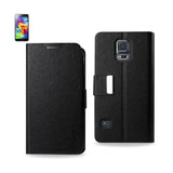 REIKO SAMSUNG GALAXY S5 FLIP FOLIO CARD HOLDER CASE IN BLACK