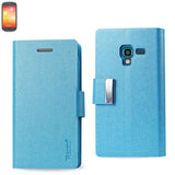 REIKO SAMSUNG GALAXY EXHIBIT FLIP FOLIO CARD HOLDER CASE IN BLUE