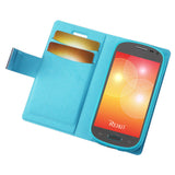 REIKO SAMSUNG GALAXY EXHIBIT FLIP FOLIO CARD HOLDER CASE IN BLUE