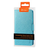 REIKO ZTE SOURCE FLIP FOLIO CARD HOLDER CASE IN BLUE