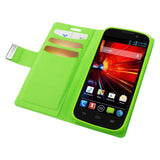 REIKO ZTE SOURCE FLIP FOLIO CARD HOLDER CASE IN GREEN