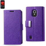 REIKO ZTE SOURCE FLIP FOLIO CARD HOLDER CASE IN PURPLE