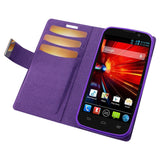 REIKO ZTE SOURCE FLIP FOLIO CARD HOLDER CASE IN PURPLE