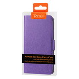 REIKO ZTE SOURCE FLIP FOLIO CARD HOLDER CASE IN PURPLE