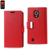 REIKO ZTE SOURCE FLIP FOLIO CARD HOLDER CASE IN RED