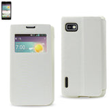 REIKO LG OPTIMUS F3 SMART WINDOW FLIP CASE IN WHITE
