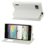 REIKO LG OPTIMUS F3 SMART WINDOW FLIP CASE IN WHITE