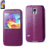 REIKO SAMSUNG GALAXY S5 SMART WINDOW FLIP CASE IN PURPLE