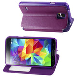 REIKO SAMSUNG GALAXY S5 SMART WINDOW FLIP CASE IN PURPLE