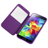 REIKO SAMSUNG GALAXY S5 SMART WINDOW FLIP CASE IN PURPLE