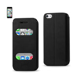 REIKO IPHONE 5C WINDOW FLIP FOLIO CASE IN BLACK