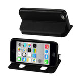 REIKO IPHONE 5C WINDOW FLIP FOLIO CASE IN BLACK