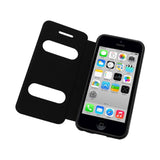 REIKO IPHONE 5C WINDOW FLIP FOLIO CASE IN BLACK