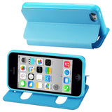 REIKO IPHONE 5C WINDOW FLIP FOLIO CASE IN BLUE