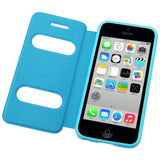 REIKO IPHONE 5C WINDOW FLIP FOLIO CASE IN BLUE