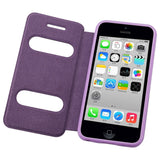 REIKO IPHONE 5C WINDOW FLIP FOLIO CASE IN PURPLE