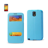 REIKO SAMSUNG GALAXY NOTE 3 WINDOW FLIP FOLIO CASE IN BLUE