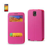 REIKO SAMSUNG GALAXY NOTE 3 WINDOW FLIP FOLIO CASE IN HOT PINK
