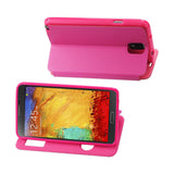 REIKO SAMSUNG GALAXY NOTE 3 WINDOW FLIP FOLIO CASE IN HOT PINK