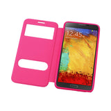 REIKO SAMSUNG GALAXY NOTE 3 WINDOW FLIP FOLIO CASE IN HOT PINK