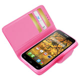 REIKO ALCATEL ONE TOUCH FIERCE 3-IN-1 WALLET CASE IN HOT PINK