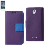 REIKO ALCATEL ONE TOUCH POP ASTRO 3-IN-1 WALLET CASE IN PURPLE