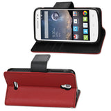 REIKO ALCATEL ONE TOUCH POP ASTRO 3-IN-1 WALLET CASE IN RED