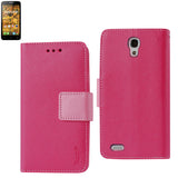 REIKO ALCATEL ONE TOUCH CONQUEST 3-IN-1 WALLET CASE IN HOT PINK BLACK