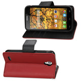 REIKO ALCATEL ONE TOUCH CONQUEST 3-IN-1 WALLET CASE IN RED