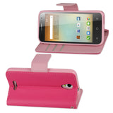 REIKO ALCATEL ONE TOUCH ELEVATE 3-IN-1 WALLET CASE IN HOT PINK