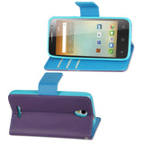 REIKO ALCATEL ONE TOUCH ELEVATE 3-IN-1 WALLET CASE IN PURPLE