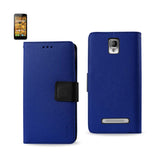 REIKO ALCATEL ONE TOUCH POP MEGA 3-IN-1 WALLET CASE IN NAVY