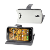 REIKO ALCATEL ONE TOUCH POP MEGA 3-IN-1 WALLET CASE IN WHITE