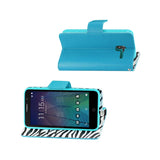 REIKO ALCATEL TRU WALLET CASE WITH INNER ZEBRA PRINT IN BLUE
