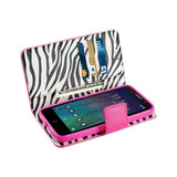 REIKO ALCATEL TRU WALLET CASE WITH INNER ZEBRA PRINT IN HOT PINK