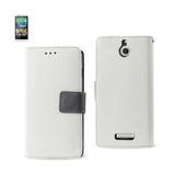 REIKO HTC DESIRE 510 3-IN-1 WALLET CASE IN WHITE