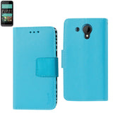 REIKO HTC DESIRE 520 WALLET CASE WITH INNER ZEBRA PRINT IN BLUE