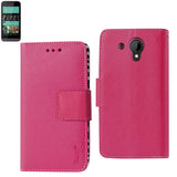 REIKO HTC DESIRE 520 WALLET CASE WITH INNER ZEBRA PRINT IN HOT PINK