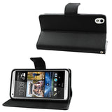 REIKO HTC DESIRE 816 3-IN-1 WALLET CASE IN BLACK