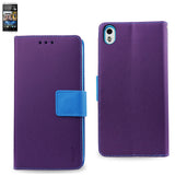 REIKO HTC DESIRE 816 3-IN-1 WALLET CASE IN PURPLE