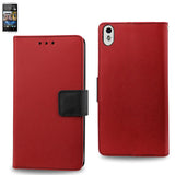 REIKO HTC DESIRE 816 3-IN-1 WALLET CASE IN RED